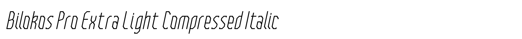 Bilokos Pro Extra Light Compressed Italic image